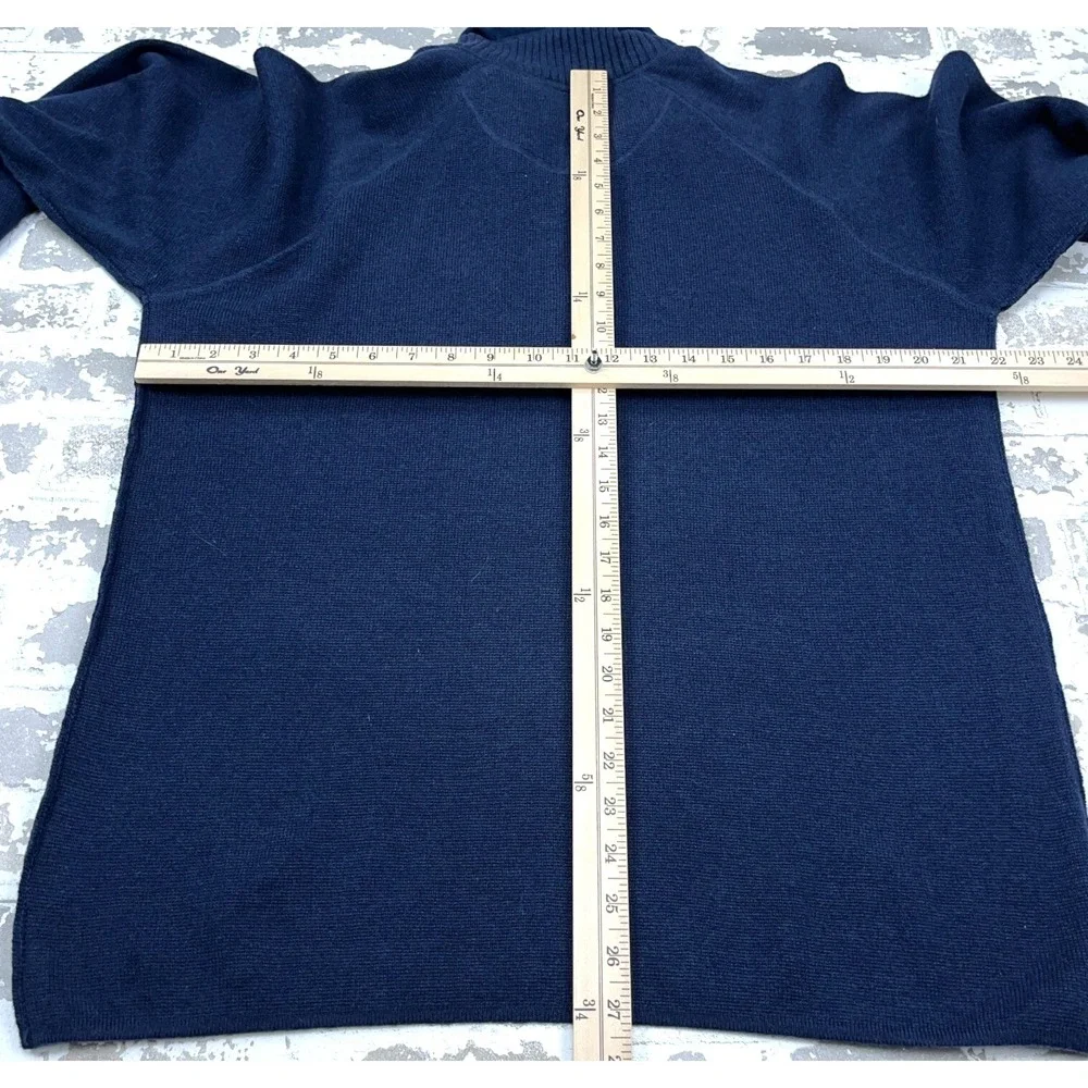 North Face Sweater Men Medium Blue Pullover Quarter Zip Micro‎ Fleece Lined Navy